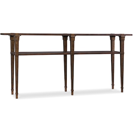 Transitional Skinny Console Table with Fixed Shelf