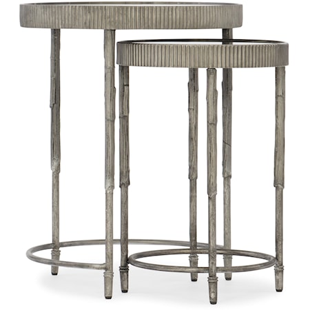 Contemporary Accent Nesting Tables with Mirrored Top