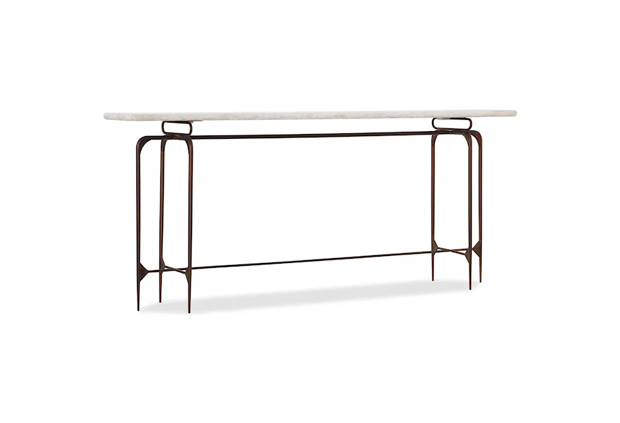 5633 Skinny Metal Console Table with Marble Top by Hooker Furniture at Alison Craig Home Furnishings