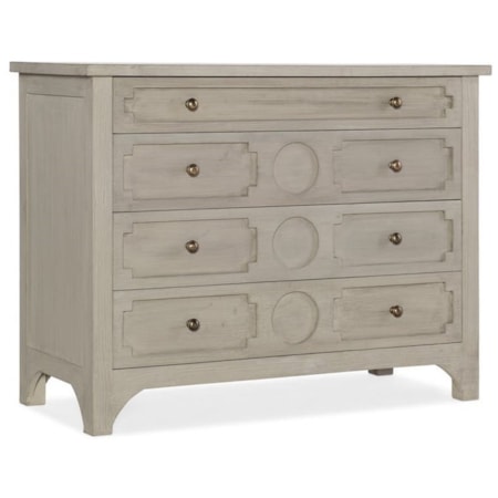 Button Down Four-Drawer Accent Chest