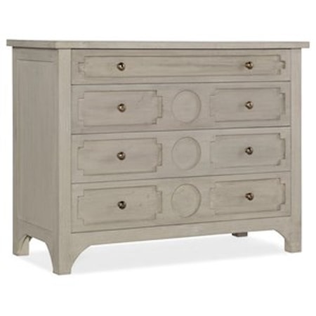 Button Down Four-Drawer Accent Chest