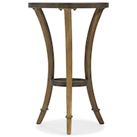 Transitional Round Accent Martini Table with Glass Top