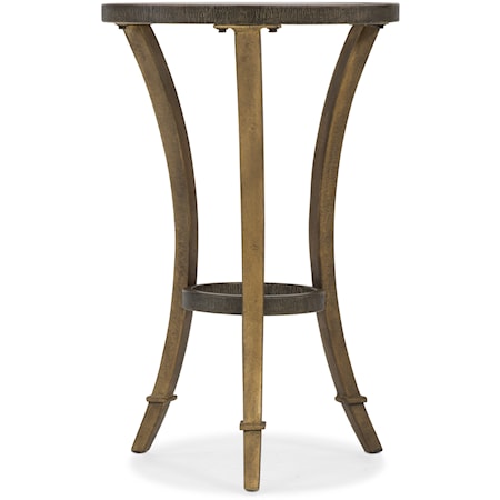 Transitional Round Accent Martini Table with Glass Top
