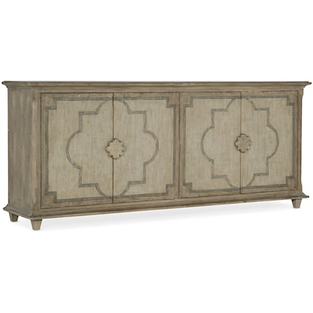 Palazzo 4-Door Entertainment Console with Built-In Outlet