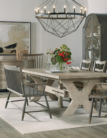 7-Piece Table and Chair Set with Bench