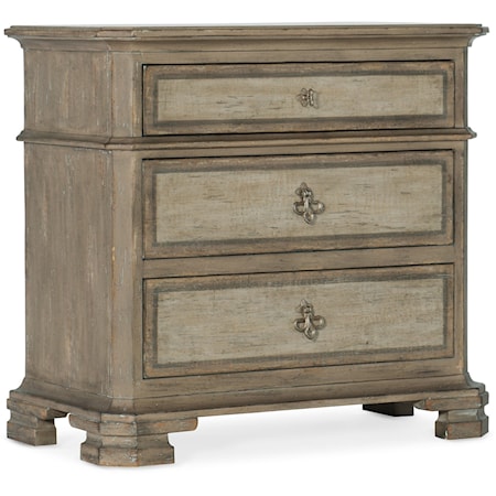 Palmieri Three-Drawer Nightstand with Built-In Outlet and Touch Lighting