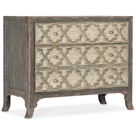 Bellissimo 3-Drawer Bachelors Chest with Built-In Outlet and Touch Lighting