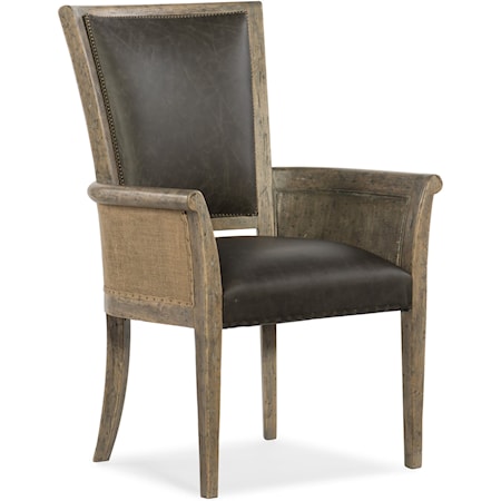 Host Chair with Leather Seat and Back