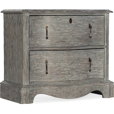 Two-Drawer Nightstand with Outlet and Touch Nightlight
