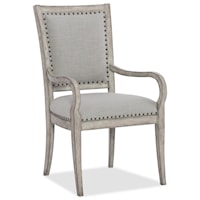 Vitton Upholstered Arm Chair with Nailhead Trim