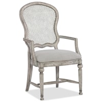 Gaston Traditional Metal Back Arm Chair with Upholstered Seat