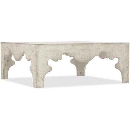 Distressed Linen Square Cocktail Table
