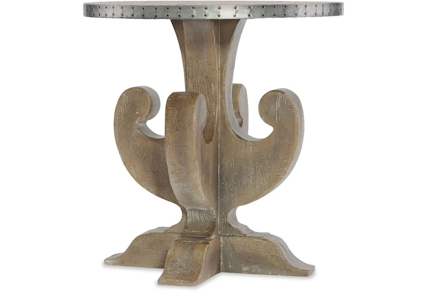 Boheme 24" Round End Table With Metal Top by Hooker Furniture at Miller Waldrop Furniture and Decor