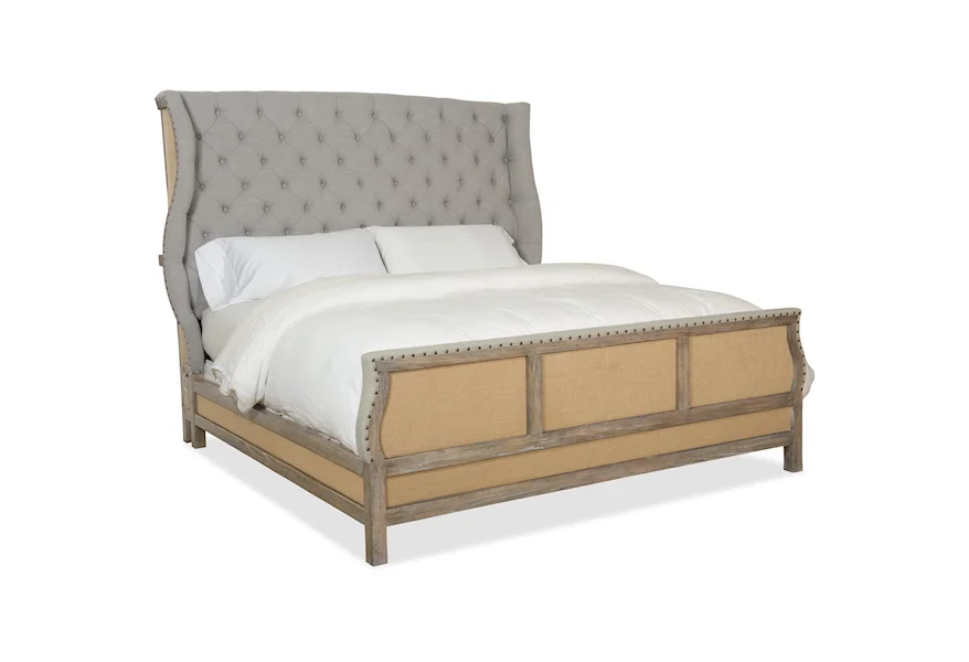 Boheme Bon Vivant De-Constructed King Uph Bed by Hooker Furniture at Gill Brothers Furniture & Mattress