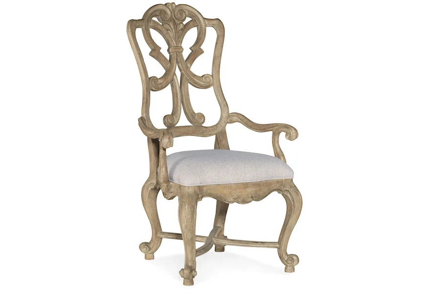 Castella Wood Back Arm Chair by Hooker Furniture at Miller Waldrop Furniture and Decor