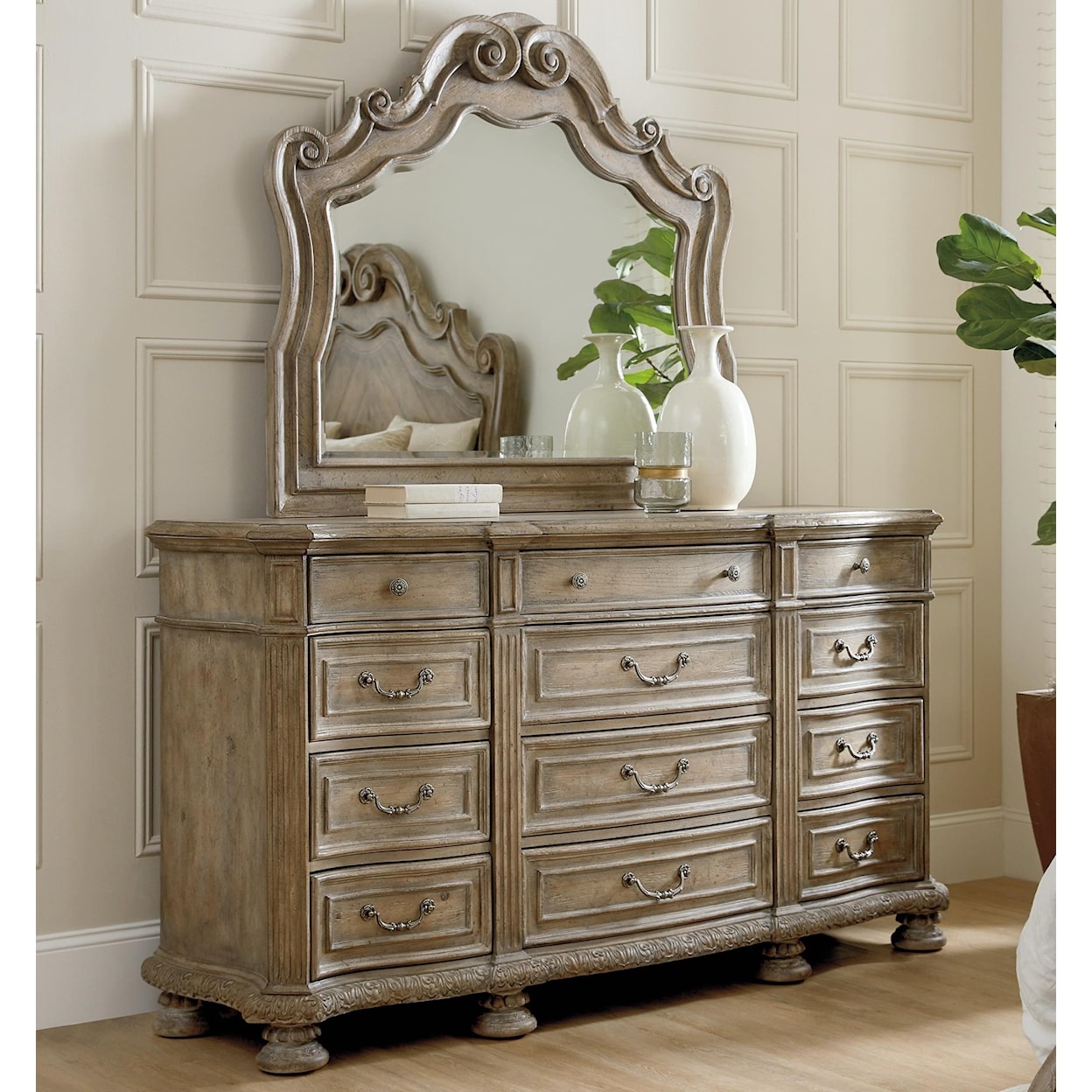 Hooker Furniture Castella Dresser and Mirror Set