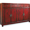 Hooker Furniture Chests and Consoles Red Asian Cabinet