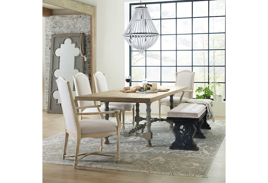 Ciao Bella 6-Piece Table and Chair Set with Bench by Hooker Furniture at Mueller Furniture