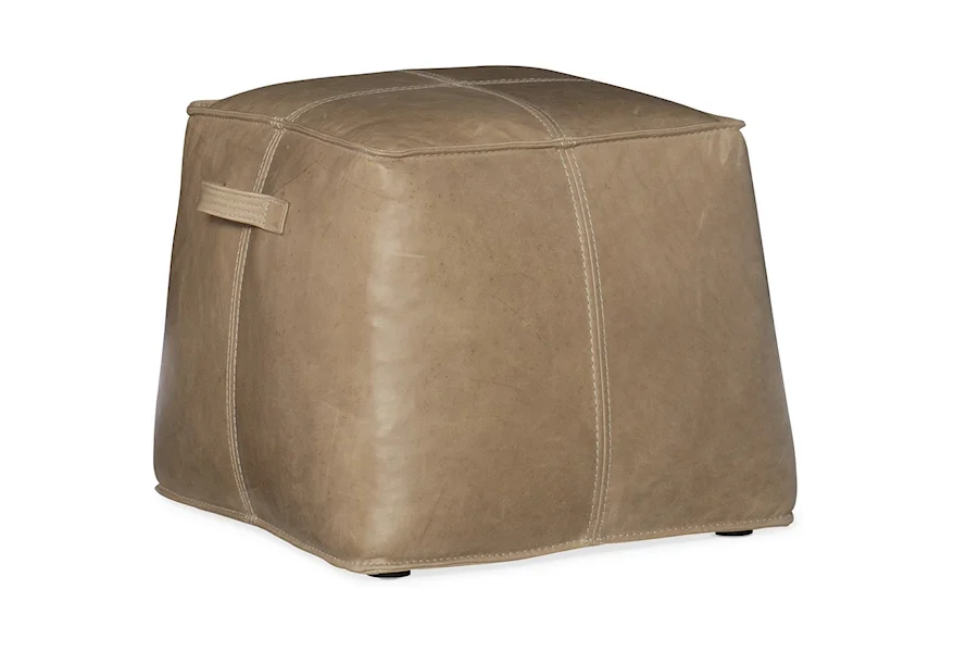 Cocktail Ottomans Dizzy Small Leather Ottoman by Hooker Furniture at Miller Waldrop Furniture and Decor