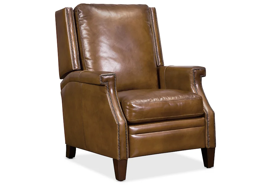 Collin Push Back Leather Recliner by Hooker Furniture at Miller Waldrop Furniture and Decor
