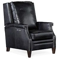 Transitional Power Leather Recliner with Power Headrest