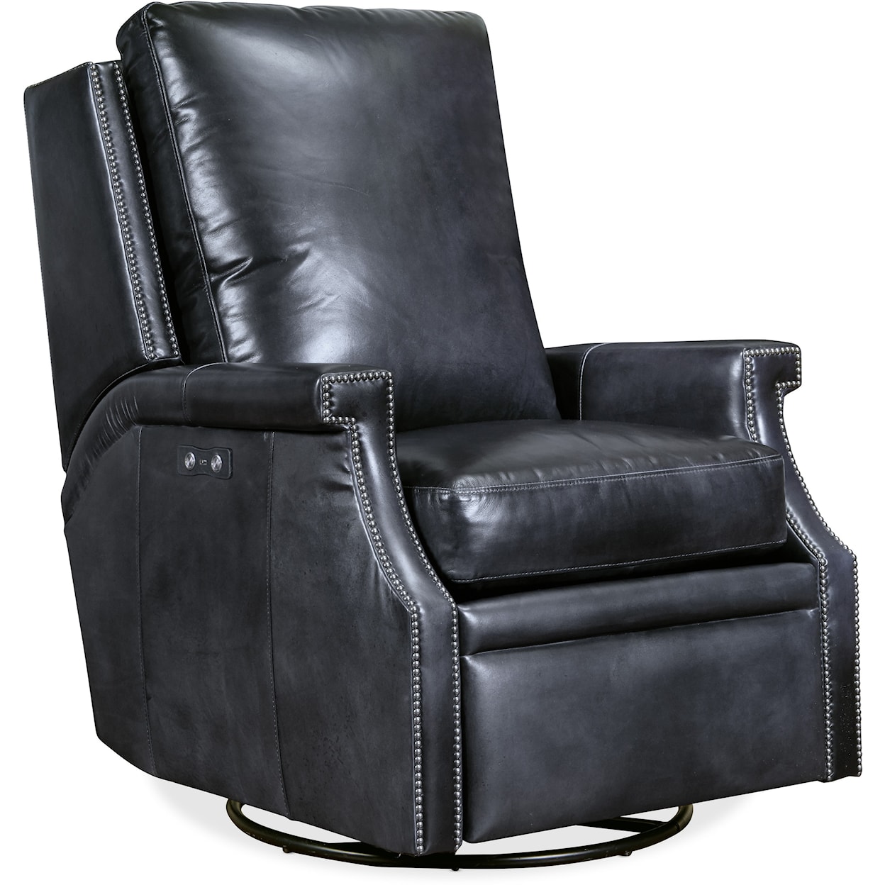 Hooker Furniture Collin Power Swivel Glider Leather Recliner