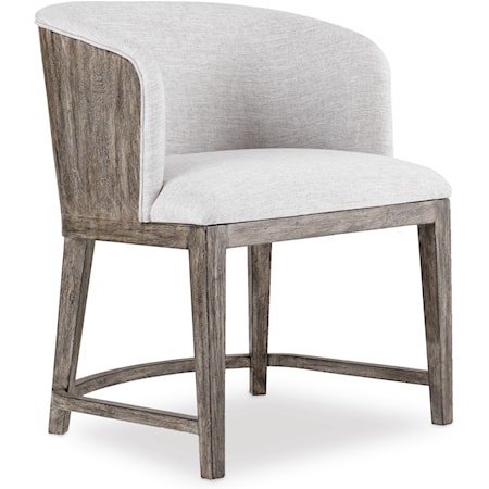 Upholstered Chair with Wood Back