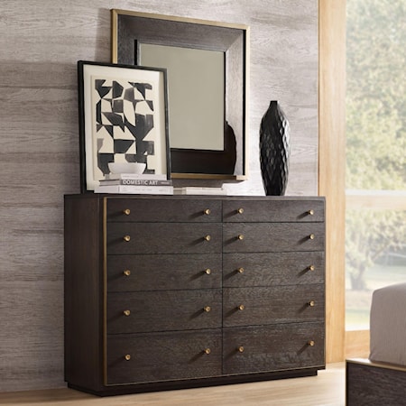 Dresser and Mirror Set