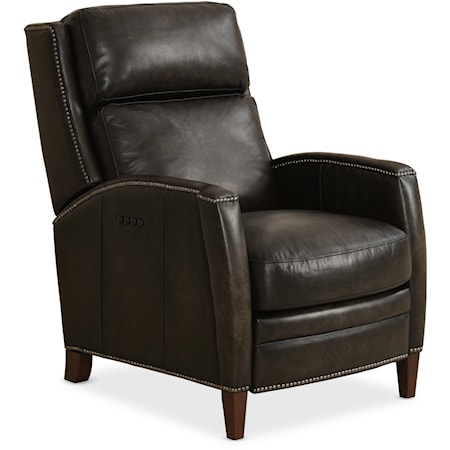 Leather Manual Push Back Recliner