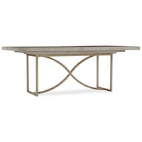 80in Rectangular Dining Table with Metal Base