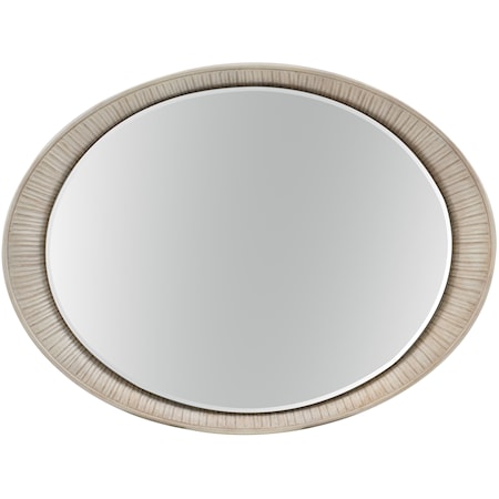 Oval Accent Mirror with Carved Frame