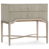 Two-Drawer Nightstand With Metal Base
