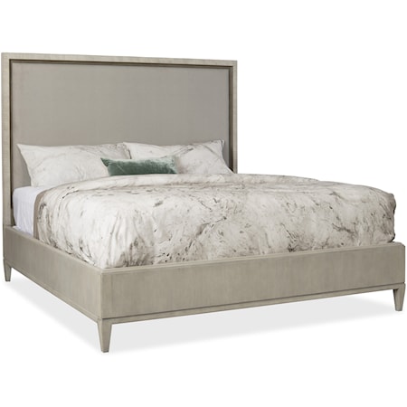 King Upholstered Bed with Carved Detailing