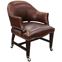 Leather Game Chair with Swivel Casters