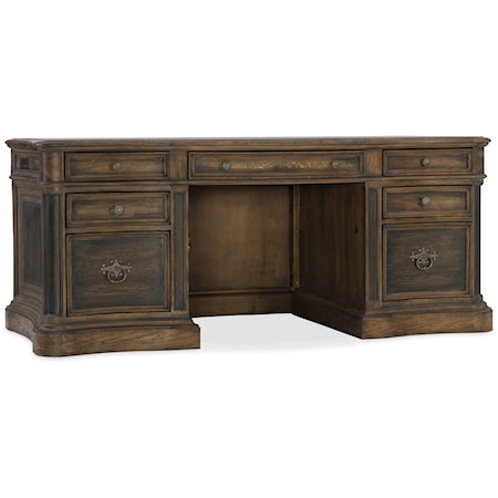 St. Hedwig Executive Desk with Locking File Drawer