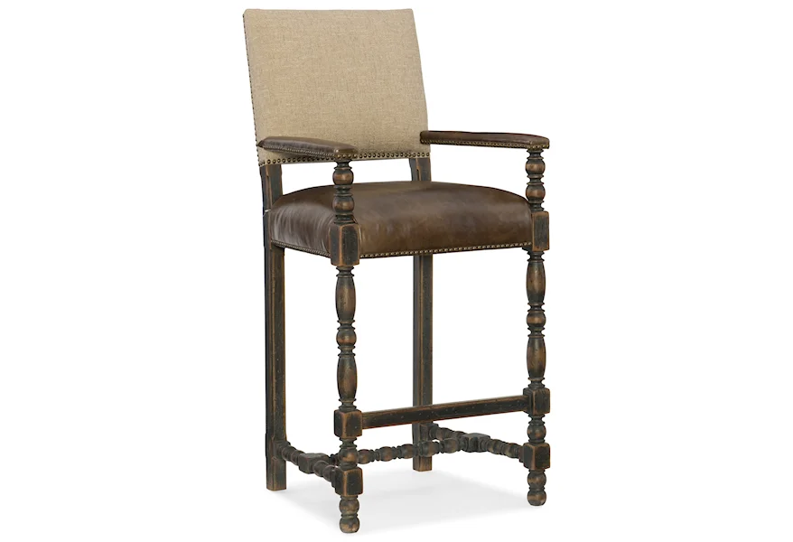 Hill Country Comfort Barstool by Hooker Furniture at Miller Waldrop Furniture and Decor