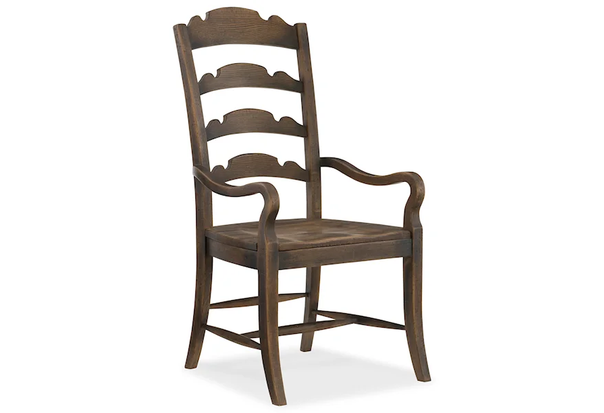 Hill Country Twin Sisters Ladderback Arm Chair by Hooker Furniture at Mueller Furniture