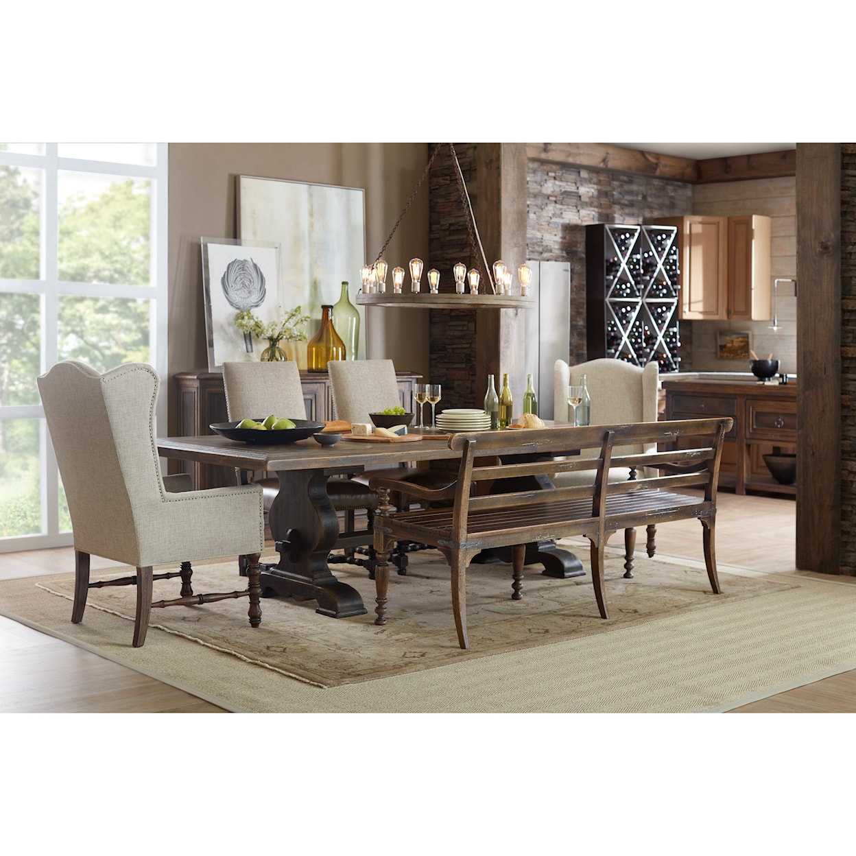 Hooker Furniture Hill Country Helotes Dining Bench