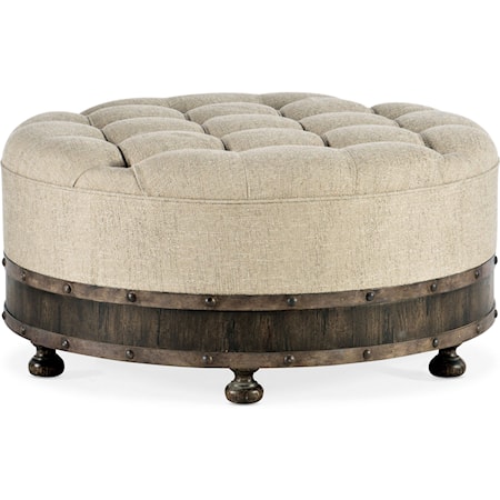 Giddings Round Upholstered Cocktail Ottoman