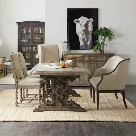 5-Piece Table and Chair Set with Bench