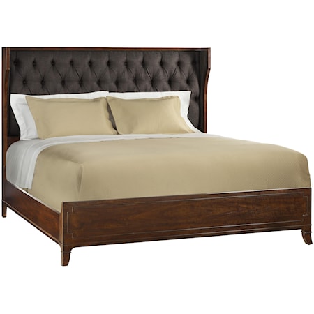 Queen Upholstered Shelter Bed