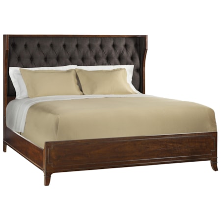 Queen Upholstered Shelter Bed