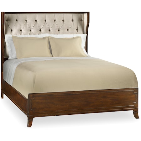 Queen Upholstered Shelter Bed
