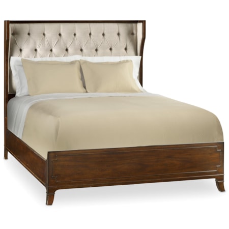 Queen Upholstered Shelter Bed