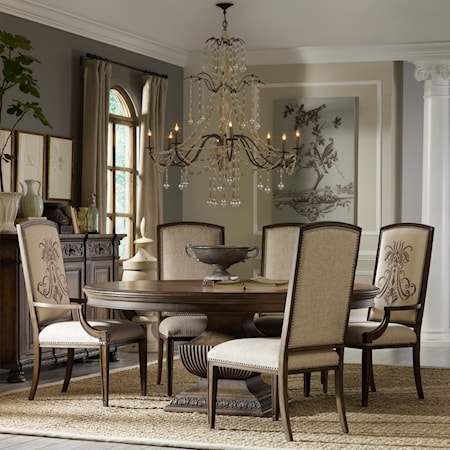 72" Round Table and Insignia Dining Chairs