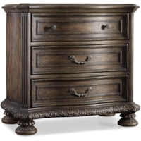 Three Drawer Nightstand with Touch Light and Electrical Receptacle