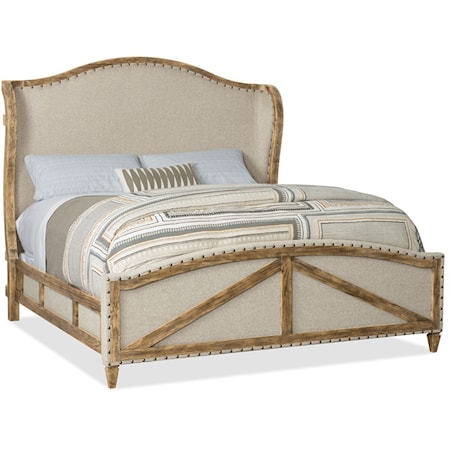 Cal King Deconstructed Upholstered Panel Bed