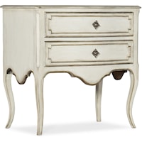 Vintage Coco En Blanc 2-Drawer Nightstand with Built-in Outlets