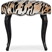 Traditional Tigre Ottoman with Nailhead Trim