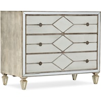 Queen of Diamonds 3-Drawer Bachelorette Chest with Built-in Outlets and USB Port